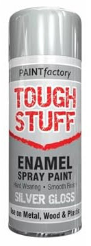 DIOXSTAR Enamel Silver Gloss Spray Paint, Fast Drying, Suitable for Wood, Plastic, Metal, Interior and Exterior Use, Hard Wearing & Smooth Finish, 400ml (1 PCS)