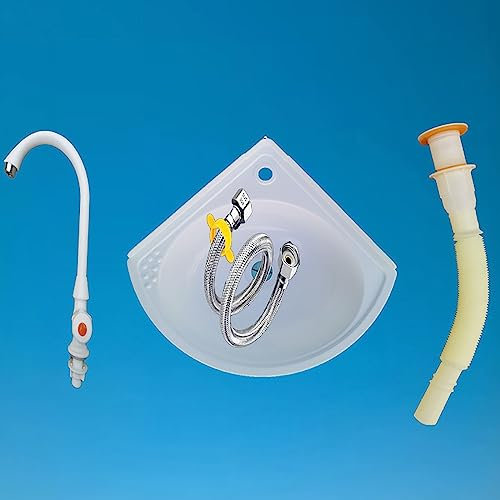 Petit évier d'angle en plastique à montage mural pour salle de bain de camping-car, mini évier et baignoire à linge (couleur : D)