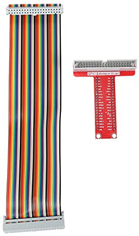 Hermosiey RPi GPIO Breakout Erweiterungskarte + Flachbandkabel + Montiert T Typ GPIO Adapter 20cm FC40 40pin Flachbandkabel Fuer 3 2 Modell B & B + SC05