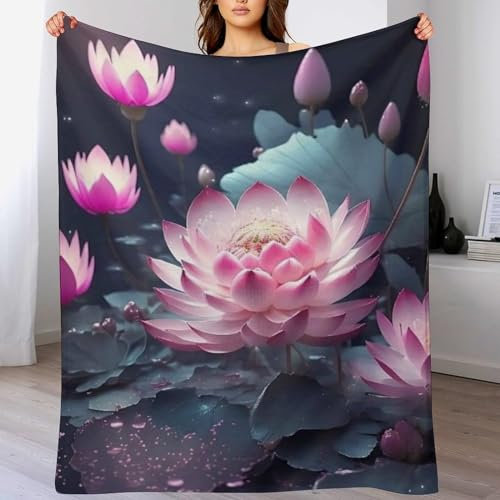 AAPZY Lotus Kuscheldecke Couchdecke Decke Aus Flannel - Tagesdecke Wohndecken Für Sofa, Couch Oder Als Bettüberwurf - Waschbare Decke (130×150cm)