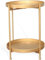 KHAPALWAK Gold Side Table - Round 2-Tier End Table, Metal Snack Table, Tea Table, Nightstand, Small Coffee Table for Living Room, Bedroom, Balcony & Patio