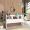 SDWEHO7 Kommode Modern Stil aus Holzwerkstoff, Anrichte mit 3 offenen Fächern & 3 Schubladen, Schmaler Flurtisch Sideboard Schubladenschrank für Wohnzimmer, Flur, Weiß 105x30x70 cm