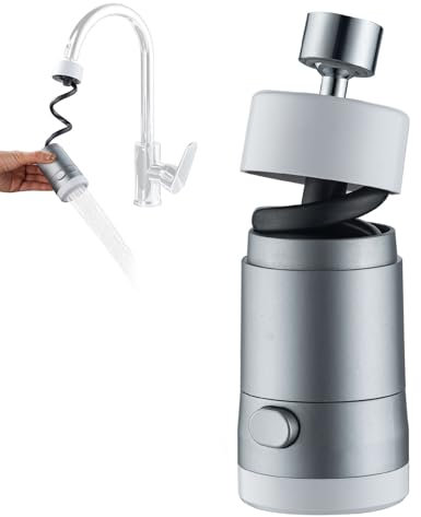 Prolunga per Rubinetto Magnetica, Attacco Rubinetto Scalabile, 2 Modalità Regolabili, Attacco Rubinetto Girevole Multi-Angolo, Aeratore per Cucina e Bagno (Argento)