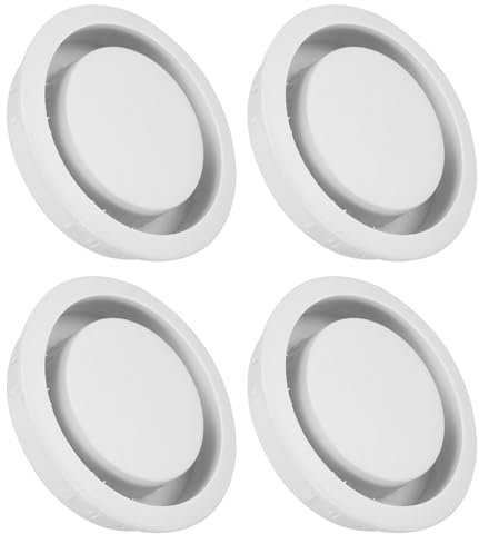 PATIKIL Round Vent Cover 50mm/2, 4 Pcs Plastic Soffit Air Vent Floor Air Vents Ventilation Hole for Home Ceiling Wall Duct Cabinet Closet Wardrobes, White