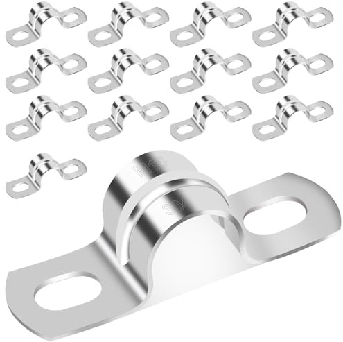 YFLeomry 14 Stück Rohrschellen 16 mm Edelstahl Rohrschelle für Befestigung | Universelle Rohrhalterung aus Metall, Befestigungsschelle für Wasserrohre, Kabel, Leitungen