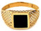 Sapphir Herren Ovaler Siegelring 14 Karat Gold 585 - Siegelring für Männer mit schwarz Onyx - Herren Quadratischer Ringe - Männerschmuck mit Geschenkbox - Handwerkskunst - Inkl Zwei Luxusgeschenke