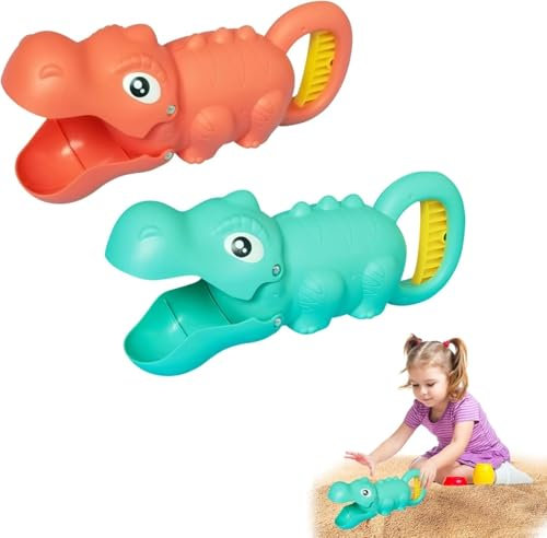 Yarteim Dinosaurier Sandspielzeug, Sandgreifer Krallenschaufel, Sandkasten Spielzeug, Sandspielzeug Handbagger, Niedliches Dinosaurierspielzeug Sandbagger für Kinder Jungen Mädchen