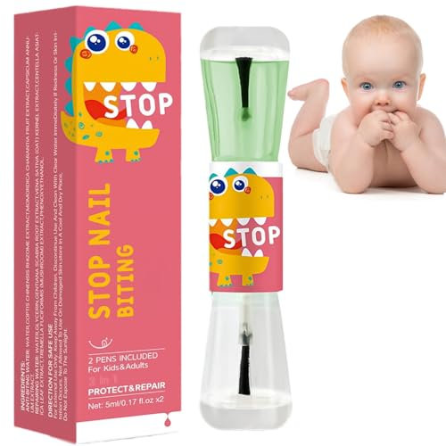 Stop Nail Biting Polish - Clear Varnish to Deter Thumb Biting and Sucking - Helps Avoid and Discourage the Habit for Adults and Kids - Nail Strengthening Solution