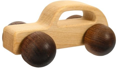GARVALON Holzspielzeug Greifling Für Kleinkinder Schiebeauto Aus Holz Greifspielzeug Für Babys Autospielzeug Für Handmotoriktraining