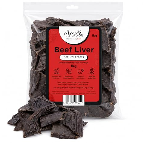 Drool Pet Products Beef Liver 1kg | 100% Natural Treats | Tasty Dog Food | Natural Low Fat Dog Treat