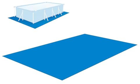Tapis De Sol pour Piscine, Hors Terre Tapis De Protection Bâche De Sol Rectangulaire,Bleu Pliable Imperméable, Protecteur De Sol Piscine pour Rectangulaire Piscines,3x5 M