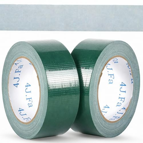 Gykutix 2 Pezzi Nastro Telato, Nastro Adesivo 50 mm x 30 m, Nastro di Riparazione Impermeabile per Riparazioni, Fai da Te, Artigianato, Interni ed Esterni, Duct Tape, Verde Scuro