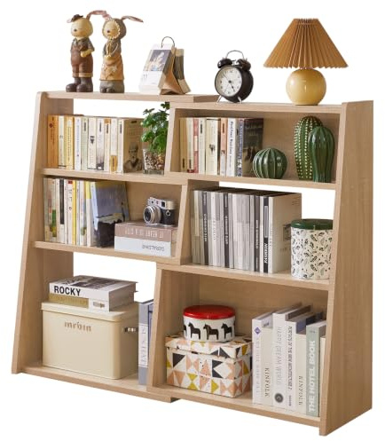 Aibiju Ausziehbares Bücherregal aus Holz, 3-stöckiges Aufbewahrungsregal, Standregal, Würfelregal, für Wohnzimmer, Homeoffice, Esszimmer, Eiche YD-BC005R