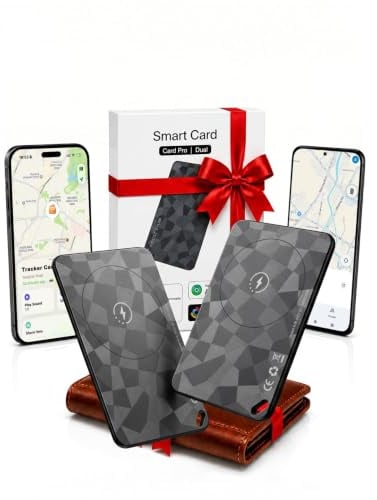 JIARUI 2026 Slim Wallet Tracker Card - iOS & Android Supported, 6-12 Years Battery Life, Work with Apple Find My & Google Find Hub, Smart Item Locator for Luggage, Passports, Keys, Backpack