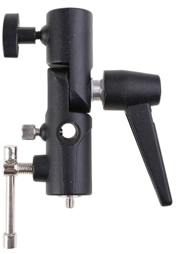 H-Shape Metal Umbrella Softbox Holder Bracket Adapter Adjustable for 1/4 3/8 Lamp Light Stand Mount Tripod Bracket Tripod Mount for Speedlight on Camera Extension