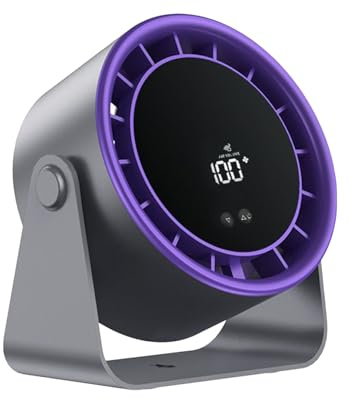 Ventilator für den Schreibtisch – Persönlicher Ventilator mit 100 Geschwindigkeiten, Digitalanzeige, kompakter Desktop-Luftzirkulierer, leises Zubehör | Refroi Ventilateus