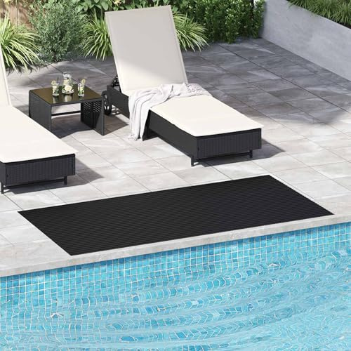 LoogCape Tapis de sol en caoutchouc noir, 2 x 1 m, résistant aux intempéries, durable, pour l'extérieur, terrasses, jardins, trottoirs, protection et décoration au format rectangulaire pratique