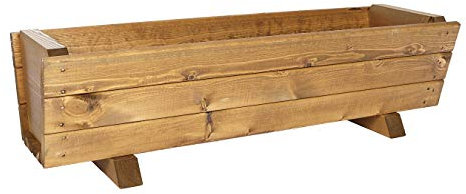 RUDDINGS WOOD 90cm Large Wooden Planter Brown