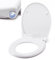 MSV WC Sitz Toilettendeckel Duroplast mit Absenkautomatik und auf Knopfdruck abnehmbar zur Reinigung in Weiß – Easy Fix Clip System - mit LED Nachtlicht