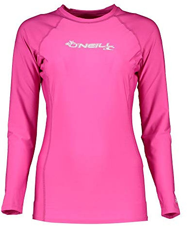 O'Neill Women's Basic Skins Long Sleeve Rash Guard - Fox Pink, XL