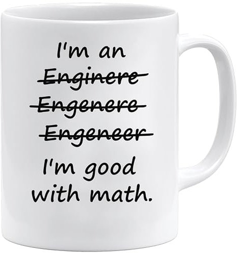 Acen Merchandise I'm an engineer I'm good with math -Caffè di Ceramica di Alta Qualità Tazza con frasi divertentie