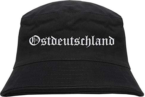 HB_Druck Ostdeutschland Fischerhut - Bestickt - Bucket Hat Schwarz L/XL