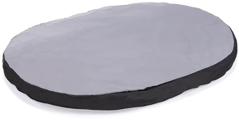 Karlie Kissen oval L: 80 cm B: 62 cm H: 10 cm grau-schwarz