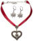 Alpenflüstern Trachtenschmuck-Set Satin-Trachtenkette Strassedelweissherz und Trachten-Ohrhänger Strass-Edelweiss - Damen-Trachten-Schmuck, Trachtenset Trachtenkette und Trachten-Ohrringe rot SET044