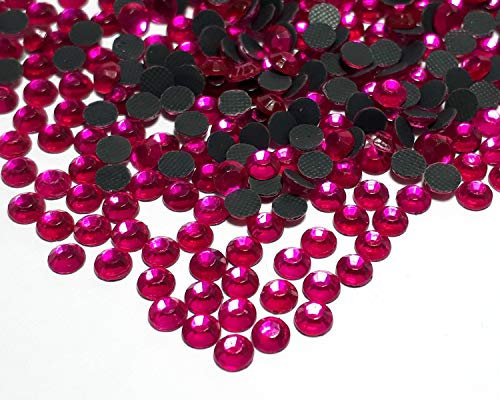 Perlin - Hotfix, strass da 4 mm, SS16, 2880 pezzi, rosa fucsia, da applicare con ferro da stiro, strass autoadesivi, strass