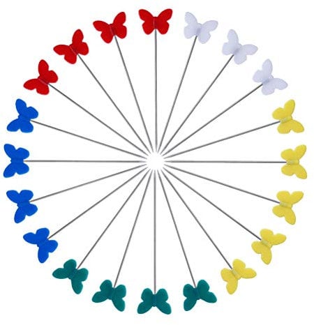 Healifty 100 stücke Flache Schmetterling Kopf Pins Quilten Nähen Pins Gerade Pins für DIY Nähen Handwerk