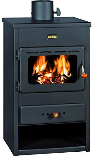 Prity Stahl Ofen Kos (K1) anthrazit, Schwarz, Heizofen, Holz, Kohle, Pellet, Freistehend, Direkte Entlüftung