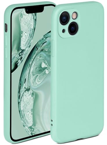 ONEFLOW Soft Case für iPhone 13 mini Hülle aus Silikon mit Kameraschutz, Silikonhülle mit erhöhtem Schutz fürs Display, Backcover Schutzhülle, weiche Handyhülle, Mint