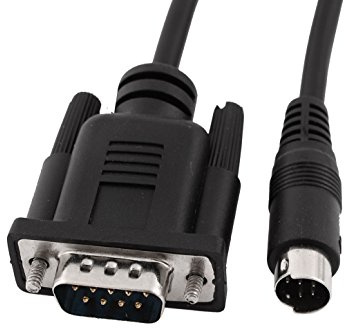 Ruilogod Maschio DB9 9 PIN a 8 Pin Mini DIN Computer Adapter Adattatore PLC Cavo di programmazione PLC 9.4FT