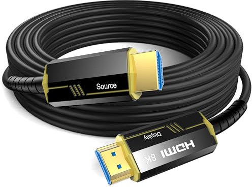 DGHUMEN Glasfaser HDMI Kabel 10Meter 8K, HDMI 2.1 Kabel 48Gbps Ultra Highspeed Unterstützung 8K@60Hz 4k@120Hz Dynamic HDR, eARC, ARR, Dolby Atmos für PS5/4 HDTV Monitor PC Laptop