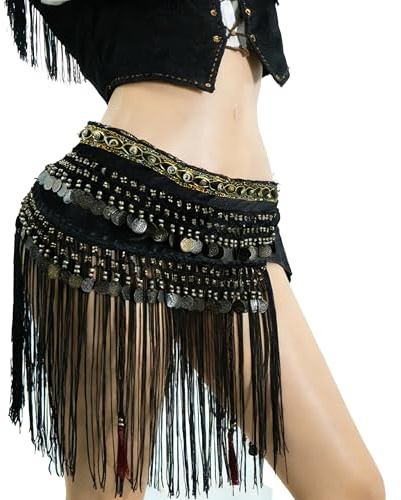 Wuchieal Belly Dance Tribe National Style Belt Tassel Hip Scarfs Velvet Waist…