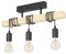 EGLO Deckenlampe Townshend, 3 flammige Vintage Deckenleuchte im Industrial Design, Retro Pendelleuchte aus Stahl und Holz, Schwarz, braun, FSC zertifiziert, E27 Fassung