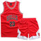Huniam Jungen 2er-Set Basketball Trainings Ärmellos Trikot und Hose, Mode Basketball Kleidung Kinder, Jungs Jersey Basketball Weste Kinder (Rot, 9-11 Jahre)