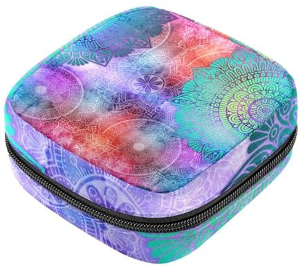 RODAILYCAY Borsa portaoggetti per assorbenti igienici, colore blu puro, per il primo ciclo mestruale, per ragazze e donne, per coppette mestruali femminili, Multicolore 4, 4.7x6.6x6.6 in/12x17x17 cm
