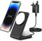 Meifigno 2-in-1 for Magsafe Charger Stand with [PD3.0 20W USB-C Charger Block & Cable] - Fast Charging Wireless Charger for iPhone 16/15/14/13/12 Pro Max, AirPods 3/Pro 2/Pro, Black