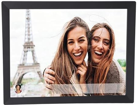 15 Zoll Bilderrahmen, Digitale Diashow, 80.000 Fotos Speichern, HD Touchscreen, Automatische Drehung, Intelligenter Elektronischer Digitaler Bilderrahmen für Vphoto APP