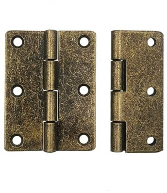 Heuskay 2 Stück 7,6 cm bronzefarbene Türscharniere, massives antikes Stoßscharnier, hochwertige Messingscharniere, für Möbel, Schrank, Stoßscharniere mit Schrauben, 80 x 60 mm