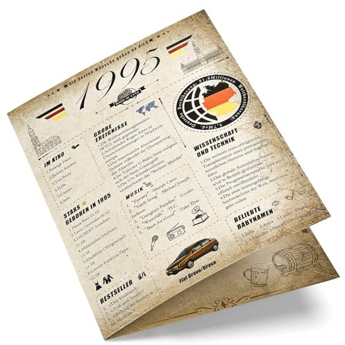 Joyoldelf 30. Vintage Geburtstagskarte, 1995 Jahrgang Zeitung Grußkarten Geschenk, 3D Pop Up Geburtstagskarte mit Umschlag für Mann und Frau