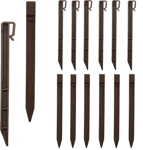 CAASFOOY Picchetti in Plastica PVC con punta affilata e testa a baionetta, 30 Pezzi Marrone, 24.5CM