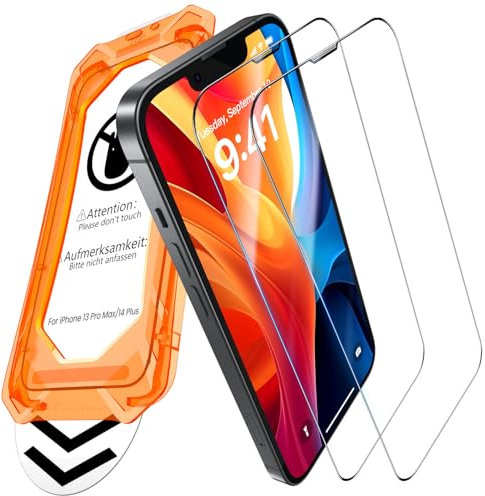 UniqueMe for iPhone 13 Pro Max/14 Plus Screen Protector - 2 Pack Screen Protector Tempered Glass Bubble Free Ultra Resistant Case Friendly Scratch-proof