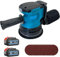 18v Cordless Rotary Sander Brushless, Replacement for Makita DBO180Z, with 2PCS 3,0Ah Battery, 6 Adjustable Speeds(7500-1500rpm), 12x 125mm Sanding Pads, Dust Collector Bag - Soft Grip Handle
