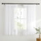 KGORGE Gardinen mit Kräuselband Kurz Vorhang Weiß Transparent Voile Gardine für Kleine Fenster Küchengardinen Durchsichtige Vorhänge Weiss Sheer Curtains, 2er Set H 145 x B 140 cm