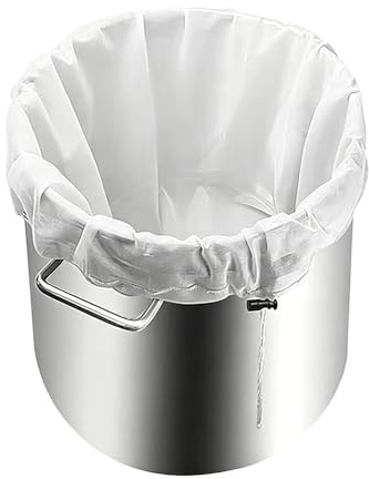 3 Pack Large Reusable Straining Bags 46x40cm, Fine Mesh Filter Bag with Drawstring & Toggle, Brewing Bag for Homebrewing, Nut Milk, Fruit Juice, Jelly, Cold Brew Coffee & Wine Making (White,46*40cm)
