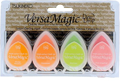 Tsukineko Fruit Cocktail VersaMagic Stempelkissen-Set, 4-teilig, Synthetic Material, Mehrfarbig, 14.3 x 9.2 x 2.4 cm
