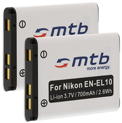 2X Batterie EN-EL10 Compatible avec Nikon Coolpix S230, S500, S510, S520, S570, S600… Voir descriptif