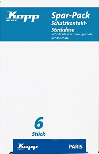 Kopp Spar-Pack: 6 Schutzkontakt-Steckdosen mit erhöhtem Berührungsschutz,920701058